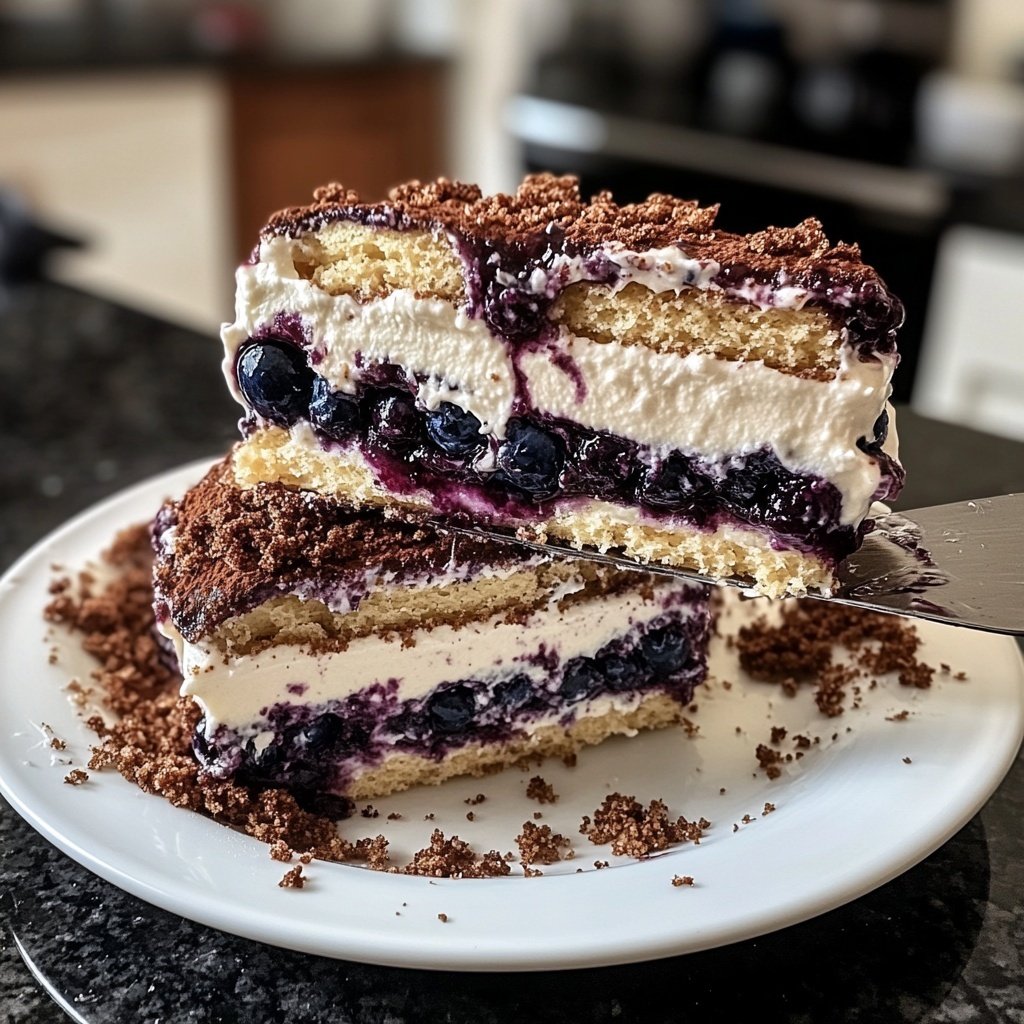 Blaubeer-Tiramisu ohne Alkohol