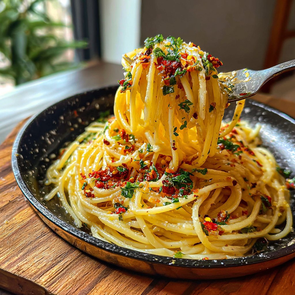 Spaghetti mit Hummeröl und Chili