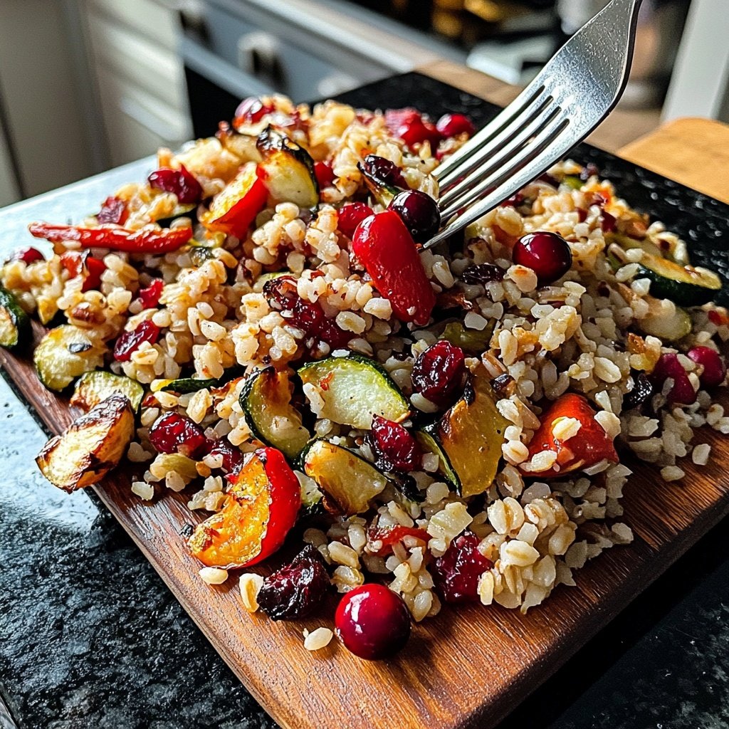 Herbstlicher Getreidesalat mit Cranberries