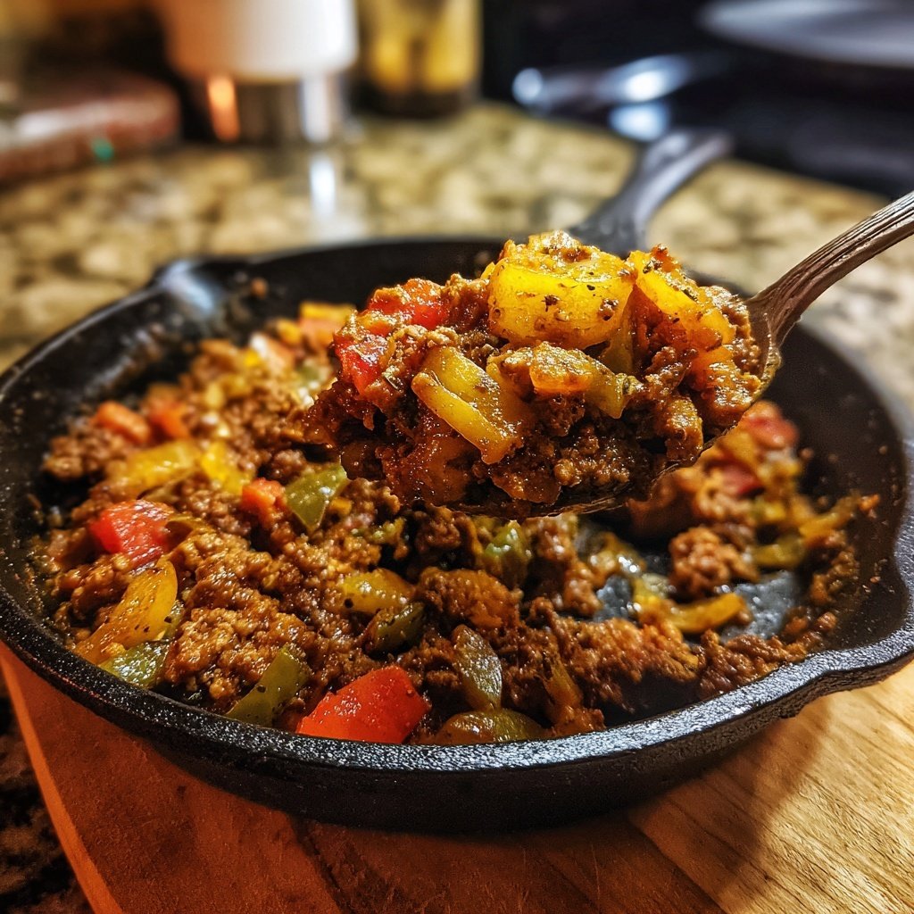 Hackfleisch Pfanne rustikal