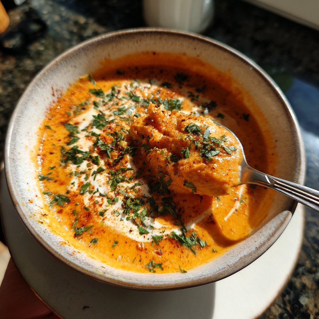 Vegane Blumenkohlsuppe mit Gewürzen