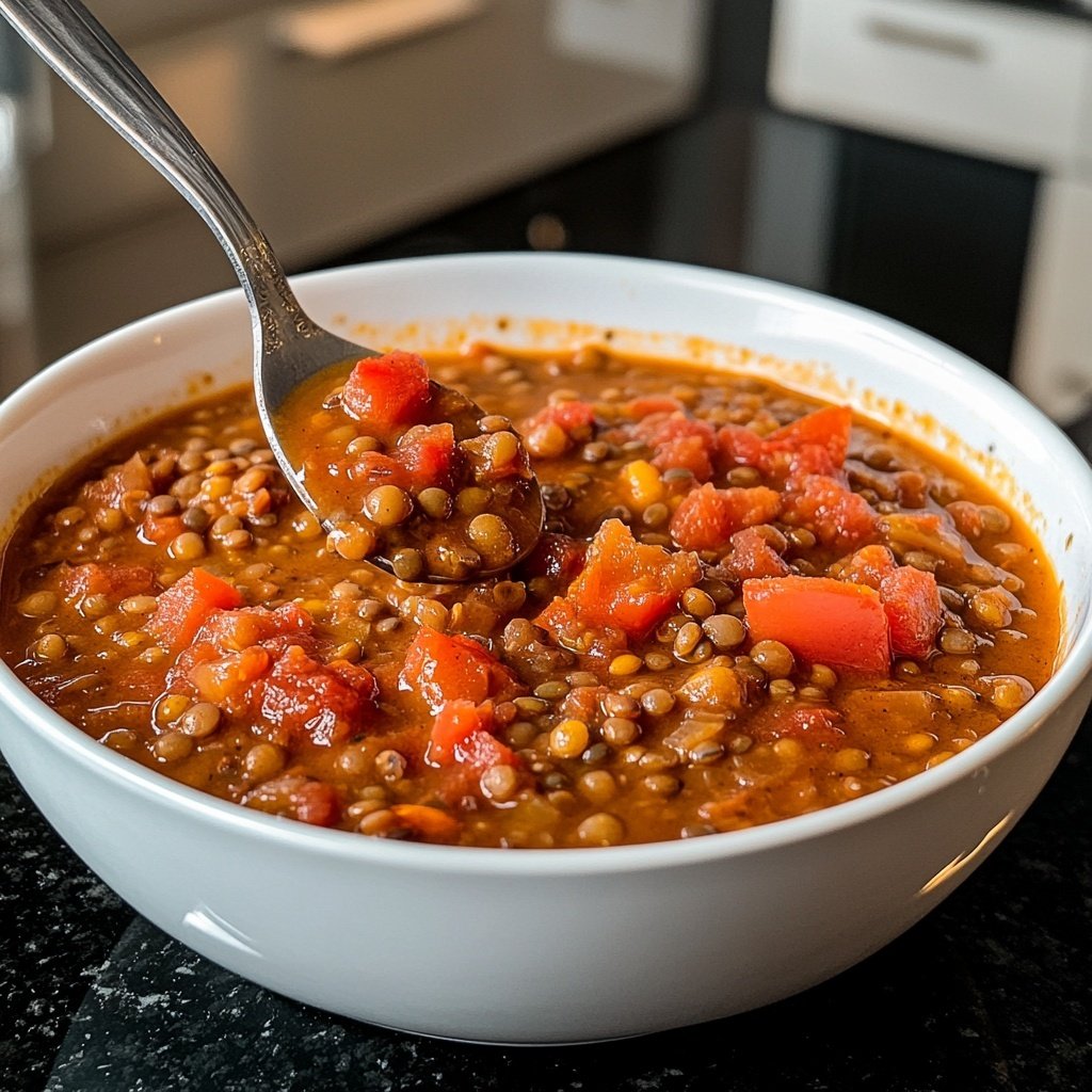 Linsensuppe mit Tomaten