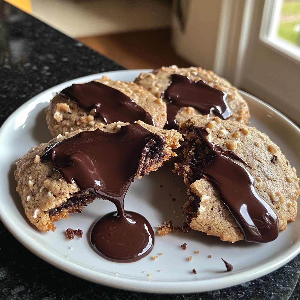 Weiche Mandel-Zimt-Cookies mit dunkler Schokolade
