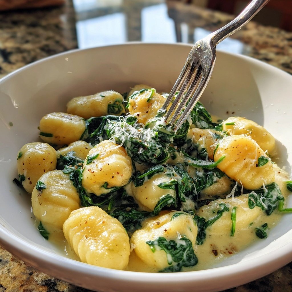 Gnocchi mit Spinat und Zitronensahne
