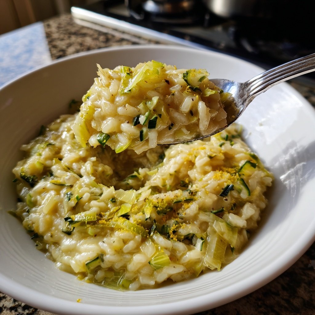 Risotto mit Lauch und Zitrone