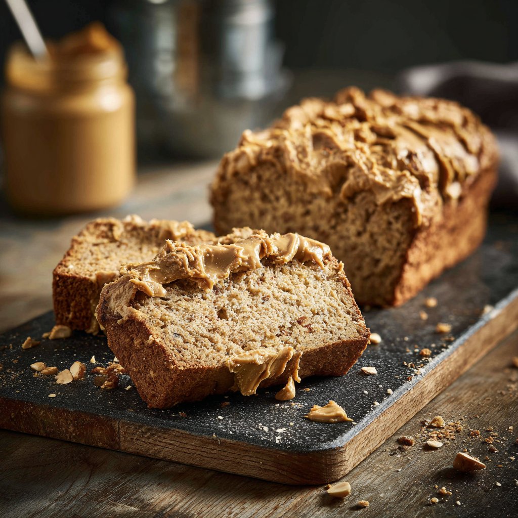 Bananenbrot mit Erdnussbutter