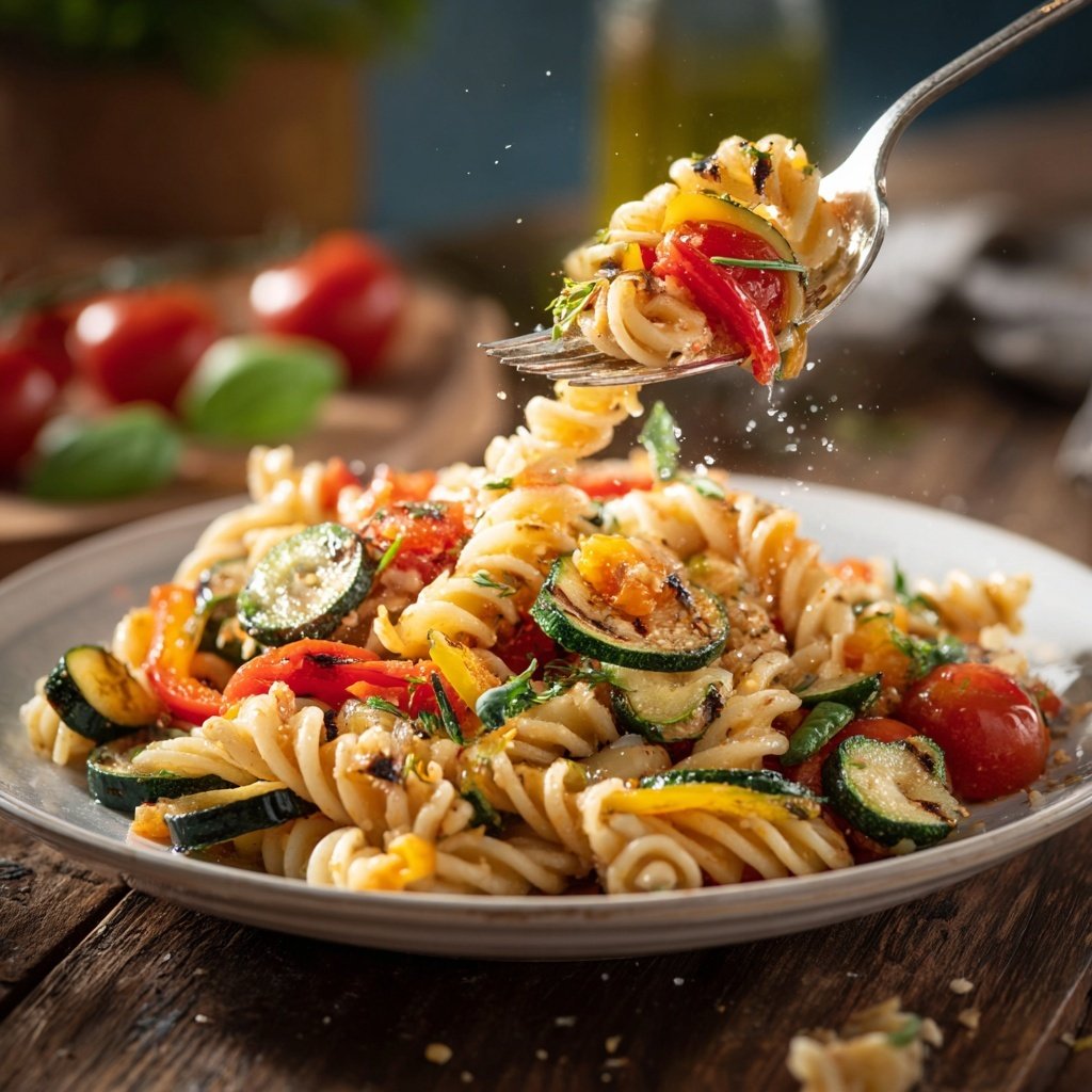 Mediterraner Nudelsalat Mit Gegrilltem Gemüse