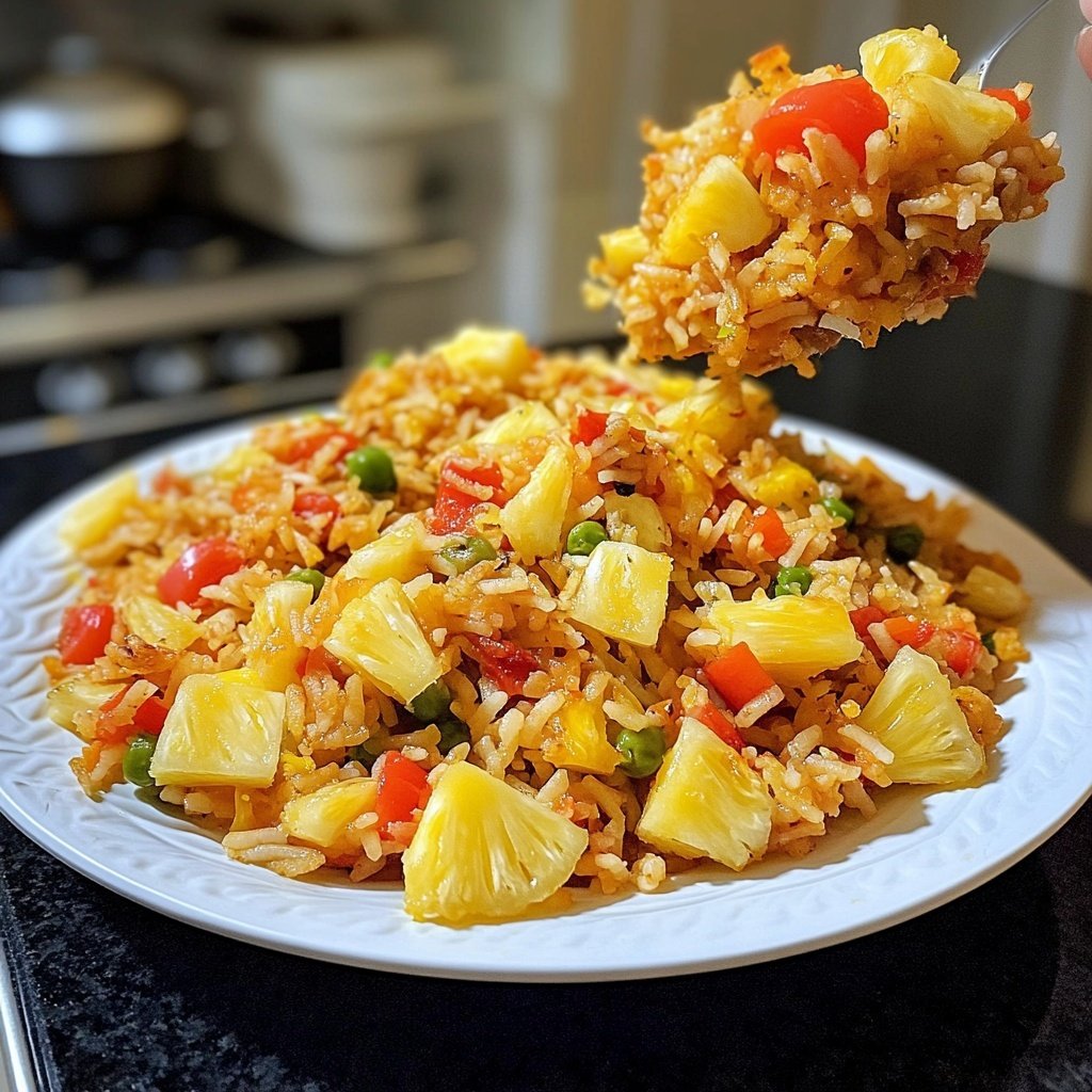 Gebratener Reis mit Ananas