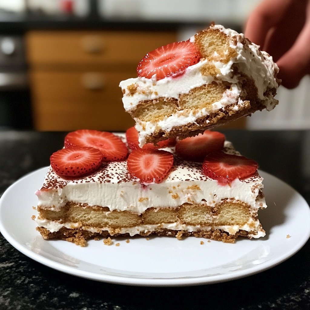 Erdbeer-Tiramisu ohne Alkohol