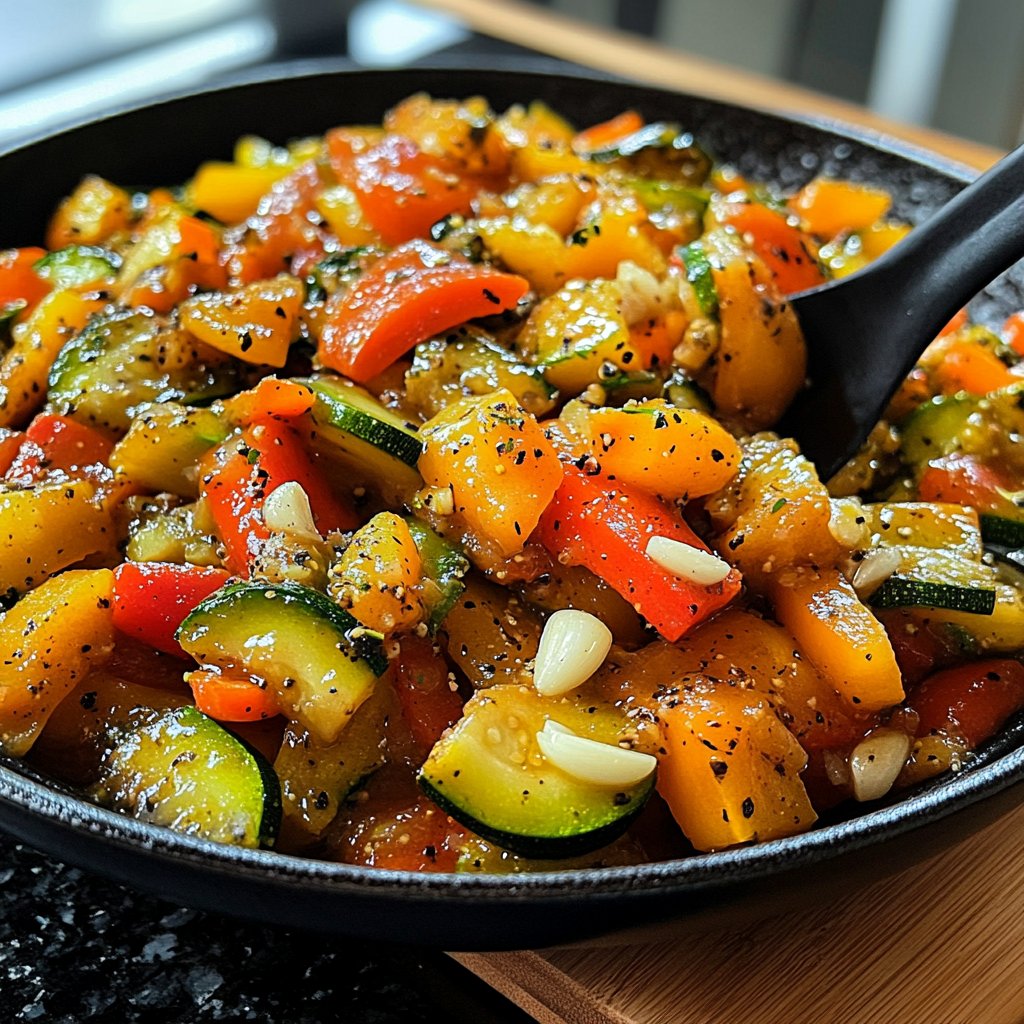 Gemüsepfanne mit Knoblauch